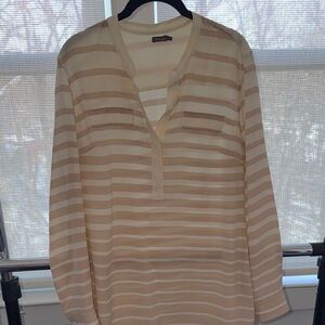 J. McLaughlin Cream Sheer Blouse